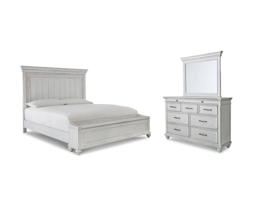 Kanwyn Panel Bed With Storage With Mirrored Dresser