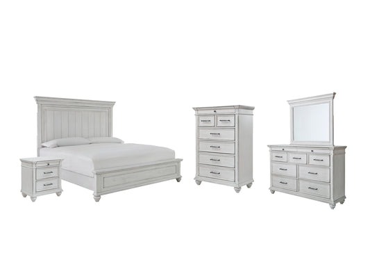 Kanwyn Panel Bed With Mirrored Dresser, Chest And Nightstand