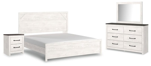 Gerridan Panel Bed With Mirrored Dresser And Nightstand