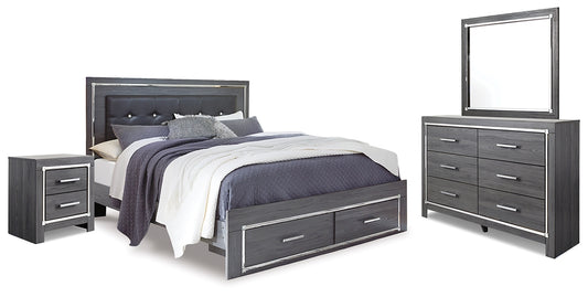 Lodanna Panel Bed With 2 Storage Drawers, Dresser, Mirror And Nightstand