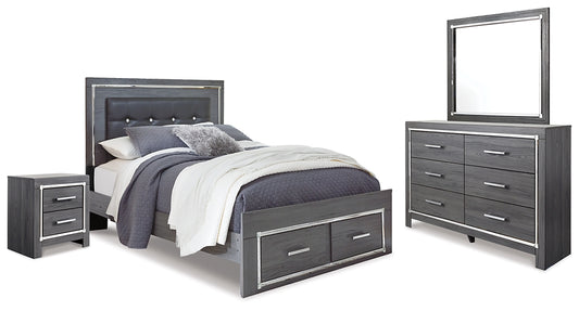 Lodanna Panel Bed With 2 Storage Drawers, Dresser, Mirror And Nightstand
