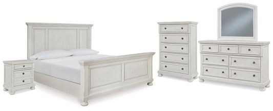 Robbinsdale Panel Bed With Mirrored Dresser, Chest And Nightstand