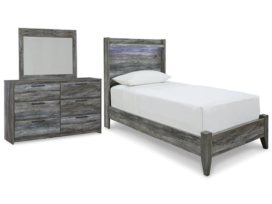 Baystorm Panel Bed With Mirrored Dresser