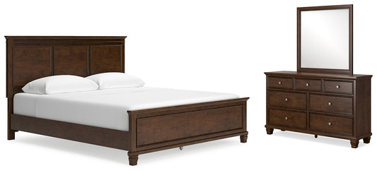 Danabrin California Panel Bed With Mirrored Dresser