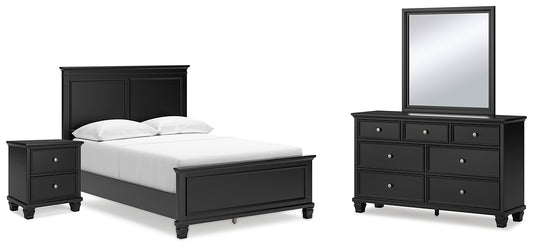 Lanolee Panel Bed With Mirrored Dresser And Nightstand