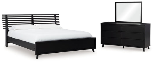 Danziar Slat Panel Bed, Dresser And Mirror