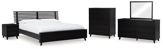 Danziar Slat Panel Bed, Dresser, Mirror, Chest And Nightstand