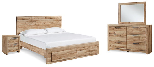 Hyanna Panel Storage Bed, Dresser, Mirror And Nightstand