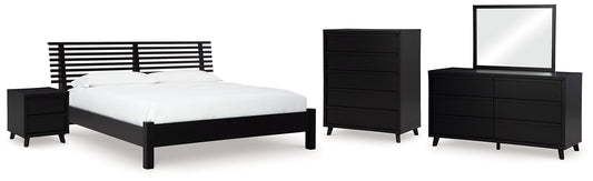 Danziar Slat Panel Bed, Dresser, Mirror, Chest And Nightstand