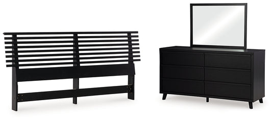 Danziar Slat Headboard, Dresser And Mirror