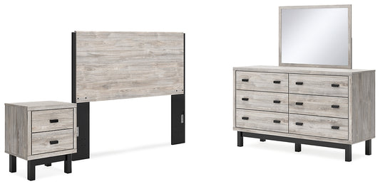 Vessalli Panel Headboard With Mirrored Dresser And Nightstand