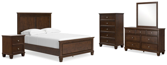 Danabrin Panel Bed With Mirrored Dresser, Chest And Nightstand