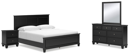 Lanolee Panel Bed With Mirrored Dresser And Nightstand