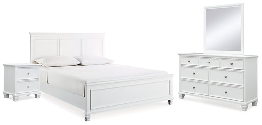Fortman Panel Bed With Mirrored Dresser And Nightstand
