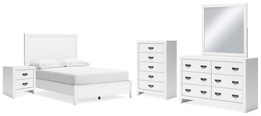 Binterglen Panel Bed With Mirrored Dresser, Chest And Nightstand