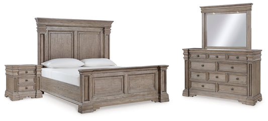 Blairhurst California Panel Bed With Mirrored Dresser And Nightstand