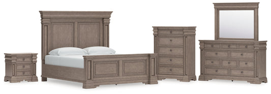 Blairhurst Panel Bed With Mirrored Dresser, Chest And Nightstand
