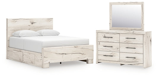 Lawroy Panel Bed With Mirrored Dresser