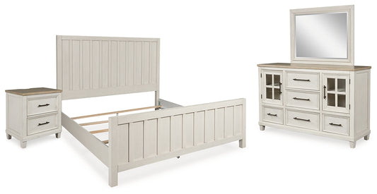 Shaybrock California Panel Bed With Mirrored Dresser And Nightstand