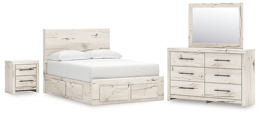 Lawroy Panel Storage Bed, Dresser, Mirror And Nightstand