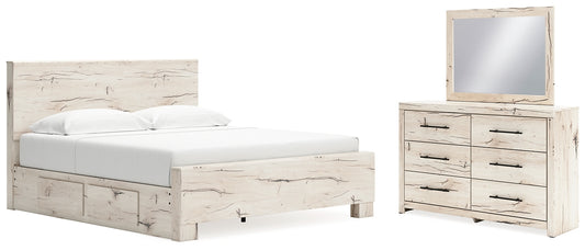 Lawroy Panel Bed With Storage, Dresser And Mirror