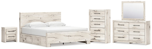 Lawroy Panel Bed With Storage, Dresser, Mirror, Chest And Nightstand
