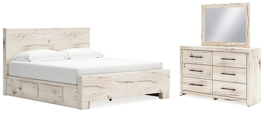 Lawroy Panel Bed With Storage, Dresser And Mirror