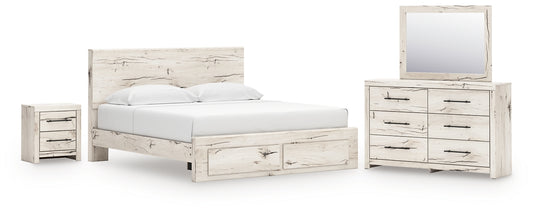 Lawroy Panel Storage Bed, Dresser, Mirror And Nightstand