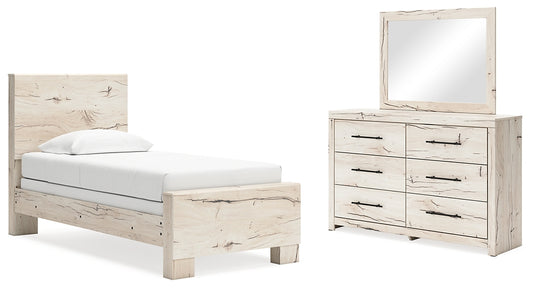 Lawroy Panel Bed With Mirrored Dresser
