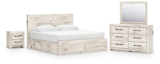 Lawroy Panel Storage Bed, Dresser, Mirror And Nightstand