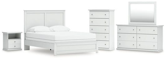 Bostwick Shoals Panel Bed With Mirrored Dresser, Chest And Nightstand