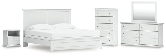 Bostwick Shoals Panel Bed With Mirrored Dresser, Chest And Nightstand