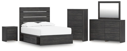 Hollivern Panel Storage Bed, Dresser, Mirror, Chest And Nightstand