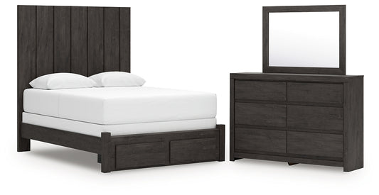 Fraluna Panel Storage Bed With Mirrored Dresser