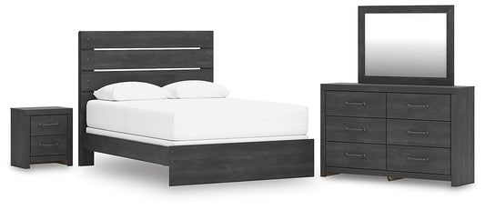 Hollivern Panel Bed, Dresser, Mirror And Nightstand