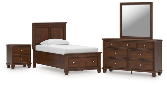 Danabrin Panel Storage Bed, Dresser, Mirror And Nightstand
