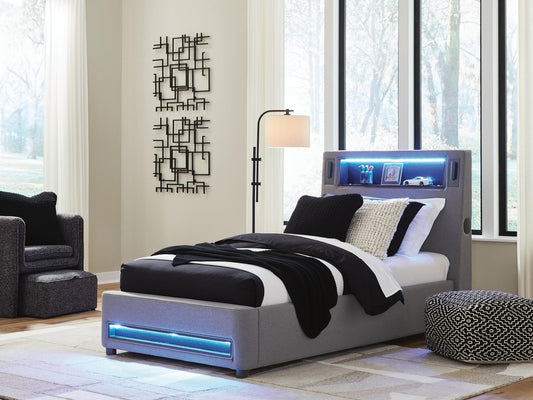 Verishaw Upholstered Bed With Wireless Audio