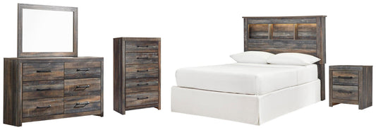 Drystan Bookcase Headboard, Dresser, Mirror, Chest And Nightstand
