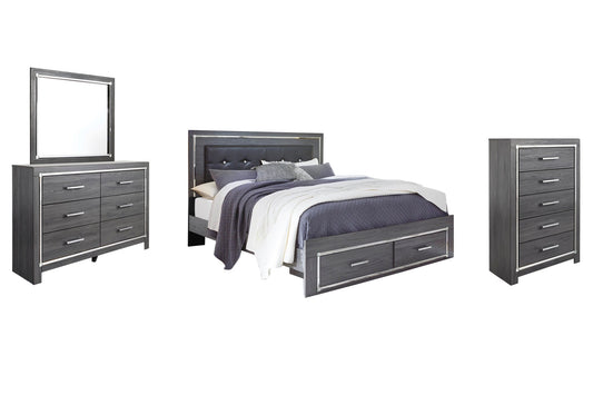 Lodanna Panel Bed With 2 Storage Drawers, Dresser, Mirror, Chest And Nightstand