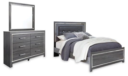 Lodanna Panel Bed With Mirrored Dresser