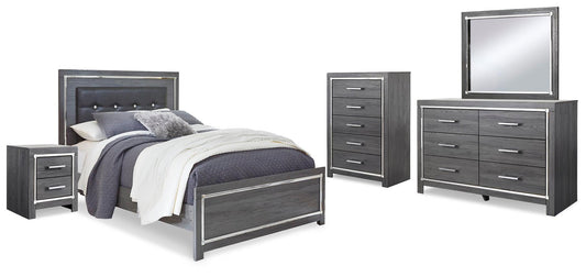 Lodanna Panel Bed With Mirrored Dresser, Chest And Nightstand