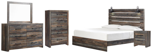 Drystan Panel Bed, Dresser, Mirror, Chest And Nightstand