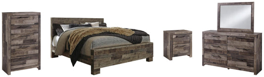 Derekson Panel Bed With Mirrored Dresser, Chest And Nightstand