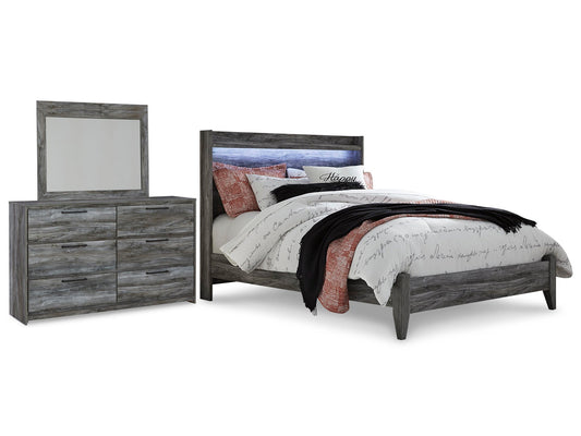 Baystorm Panel Bed With Mirrored Dresser
