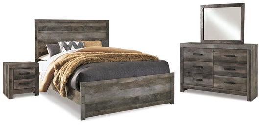 Wynnlow Panel Bed With Mirrored Dresser And Nightstand