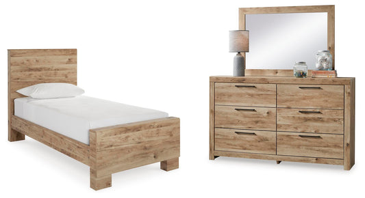 Hyanna Panel Bed With Mirrored Dresser