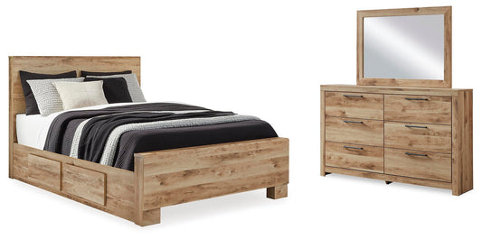 Hyanna Panel Bed With 2 Side Storage, Dresser And Mirror