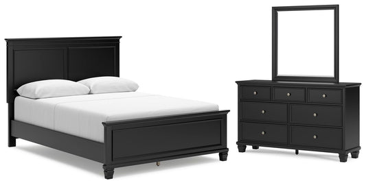 Lanolee Panel Bed With Mirrored Dresser