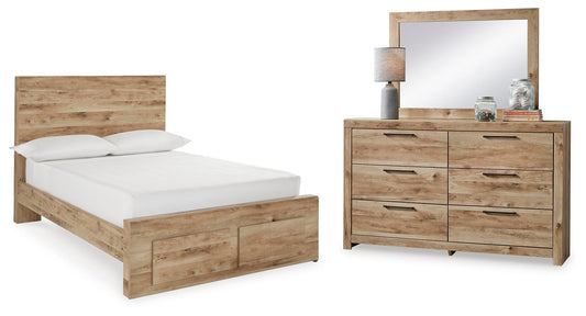 Hyanna Panel Storage Bed With Mirrored Dresser
