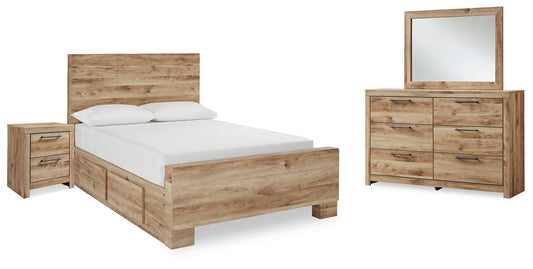 Hyanna Panel Bed With 2 Side Storage, Dresser, Mirror And Nightstand